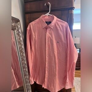 Men's Vineyard Vines orange Gingham Shirt